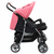 vidaXL Dvojni otroški voziček jeklo roza in črn