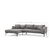 Atelier del Sofa Ugaona garnitura Leo 90x65x255cm Siva