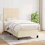 Vidaxl Box spring postelja z vzmetnico krem 90x200 cm blago