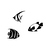 Wallity Zidna dekoracija Fishes-300, Crna
