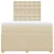 Vidaxl Box spring postelja z vzmetnico krem 120x190 cm blago