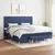 Vidaxl Box spring postelja z vzmetnico moder 200x200 cm blago