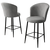 Hanah Home Set barskih stolica Fora, 4 komada, Sivo-crni