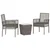 Bistro set za vrt 3 pcs Siva poliratan