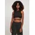 Womens trapezoidal cropped top black