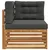 Vanjska kutna sofa Čvrsto drvo akacije Prirodna