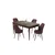 Hanah Home trpezarijski set Pir, sto i 4 stolice, ploča u dekoru drveta Baroque, puder roze tkanina Babyface