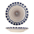 Bel/temno moder lončen krožnik o 27 cm Shama – Bloomingville