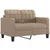 2-dijelni set sofa s jastucima boja cappuccina od umjetne kože