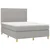 Vidaxl Box spring postelja z vzmetnico LED sv. siva 140x200 cm blago