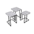 Lessentiel Maison Set klub stolova, 3 komada Ce Metal Zigon Belo-Crni