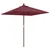Vrtni suncobran s drvenim stupom bordo 198 x 198 x 231 cm