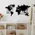 Wallity Zidna dekoracija World Map-L, 120x56 cm, 1.5 mm, Crna