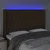 Vidaxl LED posteljno vzglavje temno rjavo 147x16x118/128 cm blago