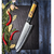 Damaskasti kuhinjski nož FU-27632 - Kiritsuke / Crna / Žuta KP27632