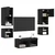 TV zidne jedinice 8 pcs Crni hrast Konstruirano drvo