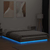 Okvir krevet s LED svjetlima siva boja betona 135x190 cm drveni