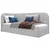 MID.YOU OBLAZINJENA POSTELJA 90 cm x 200 cm , les, tekstil, leseni material siva