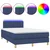 Greatstore Box spring postelja z vzmetnico LED modra 120x200 cm blago