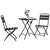 Bistro set 3 pcs Antracit Čelik