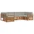 Set vanjskih sofa s jastukom 6 pcs Prirodna i svijetlo siva