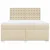 Vidaxl Box spring postelja z vzmetnico krem 180x200 cm blago