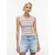 Tommy Jeans Top ESSENTIAL svetlo bež/nočno modra/krvavo rdeča