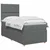 vidaXL Postelja boxspring z vzmetnico Temno siva Enojno Blago