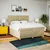 Vidaxl Box spring postelja z vzmetnico krem 200x200 cm blago