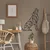 WallXpert metalni zidni ukras 5195, geometrijski vuk koji zavija, 55 x 75 cm, crni