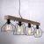 JUST LIGHT. GmbH Obesek Kaska, štiri luči - Dnevna soba/jedilnica - črna, rjava - Les