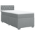 VIDAXL Box spring postelja z vzmetnico svetlo siva 80x200 cm blago