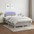 Vidaxl Box spring postelja z vzmetnico LED sv. siva 120x190 cm blago