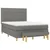 Vidaxl Box spring postelja z vzmetnico temno siva 140x200 cm blago
