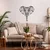 WallXpert metalni zidni ukras 5052, geometrijska glava slona, 44 x 46 cm, crni