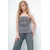 Trend Alacati Stili Ženska bluza bez rukava Alc-X13752, Brod izrez, Siva