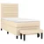 vidaXL vidaXL Box spring postelja z vzmetnico krem 90x190 cm blago, (20897032)