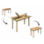 HANAH HOME Vina Mini 06 1053 Oak Anthracite set : sto, stolice i klupa