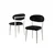 Hanah Home set trpezarijskih stolica Onex 6 kom, crna bukle tkanina, bele drvene noge