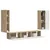 Set TV komoda Zidne 4 pcs Sonoma hrast Konstruirano drvo