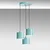 Opviq Luster Duz-195, 75-110cm, 45 cm, 3xE27, Tirkizni