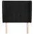 Uzglavlje s ušima crno 93x23x118/128 cm baršunasto