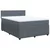 VIDAXL boxspring postelja z vzmetnico (140x190cm, žamet), temno siva
