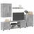 Set TV komoda Zidne 4 pcs Betonski sivi Konstruirano drvo
