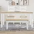 Vidaxl Jedilna miza PANAMA bela 160x80x75 cm trdna borovina