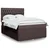 Vidaxl Box spring postelja z vzmetnico temno rjav 140x190 cm blago