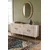 Hanah Home komoda Ilay 180, 180 cm, bela / travertin / zlatna