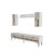 Hanah Home TV komoda Ilay, bela / travertin / srebrna
