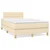 Vidaxl Box spring postelja z vzmetnico LED krem 120x190 cm blago