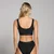 MP Womens Scooped Neck Bralette - Black - L